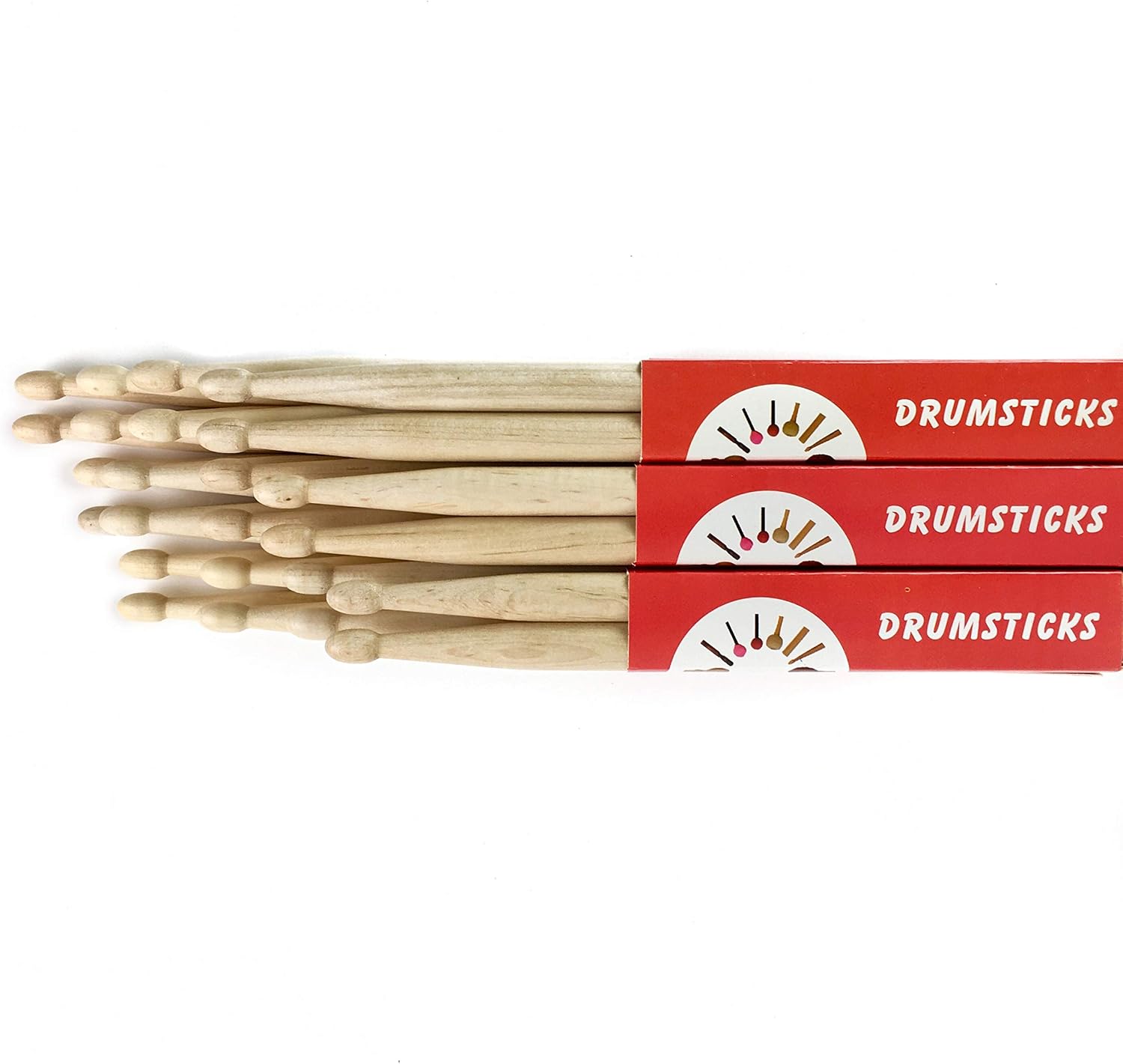 ProKussion 5A and 5B Drumstick 12 Pair Brick Bundle - Hickory/Maple/Junior (5A Junior) - Image 3
