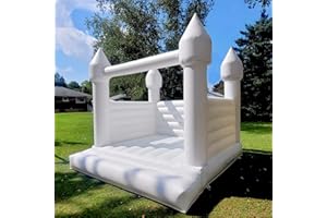 AEOR 10FT Large White Bounce House with Blower Commercial Grade PVC Bouncy Jumping Castle for Kids 8 to 12 Ideal for Birthday Party and Wedding