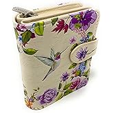 Shag Wear Vintage Hummingbird Small Wallet for Women and Teen Girls Vegan Faux Leather Beige 4.5"