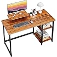 GreenForest Computer Desk with Monitor Stand,39 inch Small Desk with Reversible Storage Shelve,Home Office Work Desk for Small Spaces,Easy Assembly,Walnut