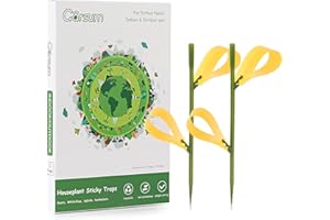 Garsum 21 Traps Sticky Houseplant Traps Gnat Yellow Insect Trap Indoor Fruit Fly Stakes Trap