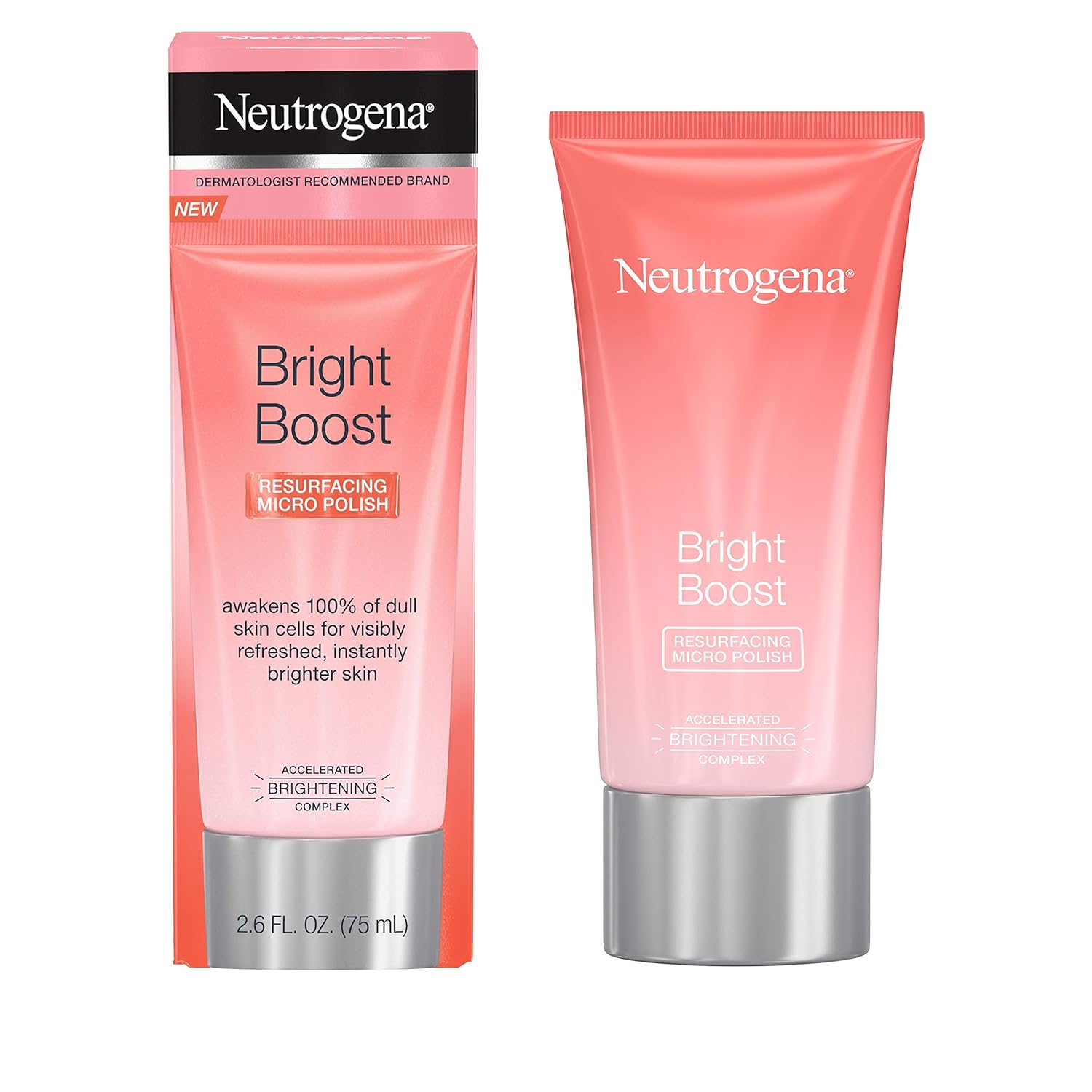 Neutrogena Bright Boost Resurfacing Micro Polish Facial Exfoliator with Glycolic and Mandelic AHAs, Gentle Skin Resurfacing Face Cleanser for Bright & Smooth Skin: Beauty