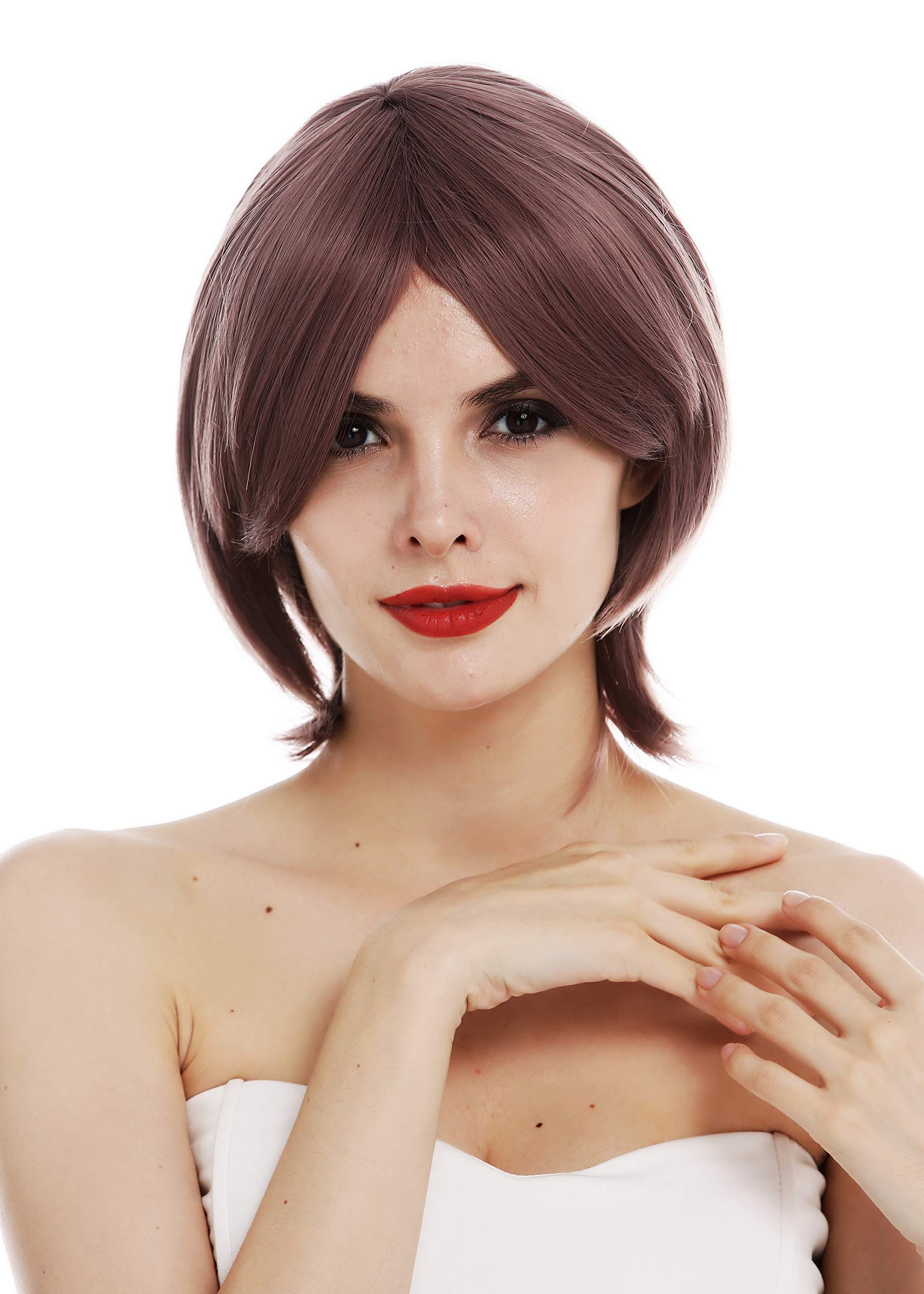 WIG ME UP - KC-55-612 wig women's wig short layered sleek long bob dark pastel pink