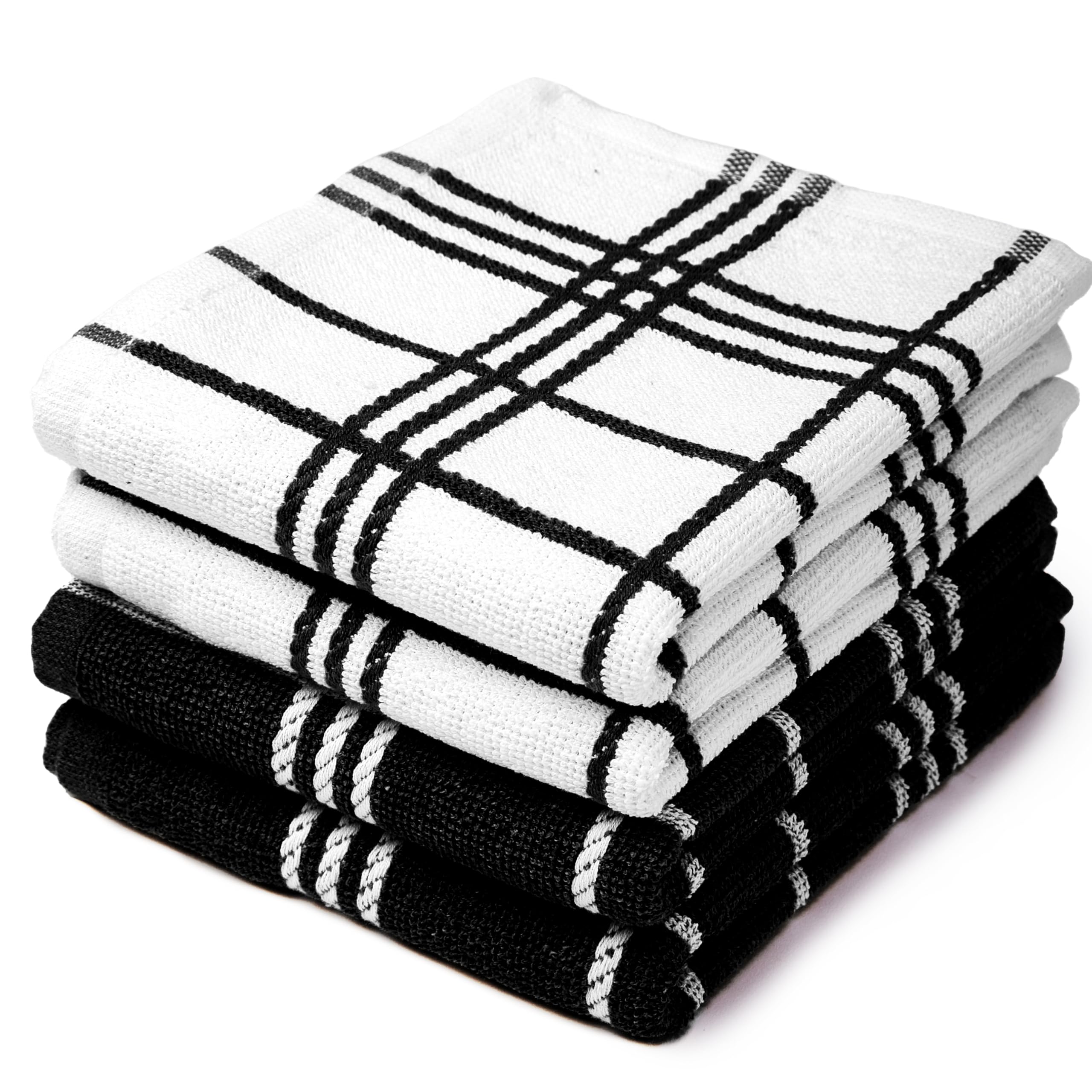 Encasa XO Kitchen Towels and Dish Cloths Sets | Red Non-terry Highly Absorbent Cotton Terry Towels | 70x45 cm | Multipurpose for Washing Dishes and Cleaning Pack of 4 โ image 1