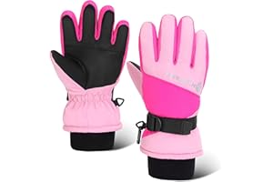 HIGHCAMP Kids Boy Gril Waterproof Winter Snow Ski Snowboard Gloves with Reflector