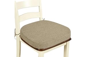 OVOV Dining Chair Cushions 1 Piece Non Slip Kitchen Chair Pads with Ties and Washable Cover D-Shaped Indoor Kitchen Seat Cush