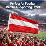 SHATCHI Austria Flag 5ft x 3ft Polyester with Brass Eyelets National Banner view 4