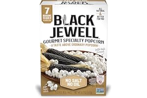 Black Jewell Gourmet Popcorn, Healthy Popcorn Snack, No Salt No Oil, 8.7 Ounces (Pack of 6)