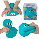 ORB Easy Sqweezy Bubba The Chunky Puppy - Big Slow Rising Squishy Chubby Blue Toy Dog - Extra Soft Marshmallow Squish - Large Squishy Stress Relief and Funkee Fidget Toy for Kids and Adults