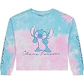 Disney Ladies Lilo and Stitch Sweatshirt - Ladies Classic Lilo and Stitch Tie Dye Long Sleeve Skimmer