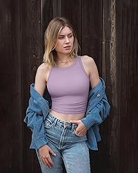 OQQ Women's 2 Piece Tank Tops Crew Neck Sleeveless