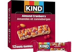 KIND Healthy Snacks Bars, Almond Cranberry, Gluten Free, High Fiber Snacks, 5g Protein, 12 Count