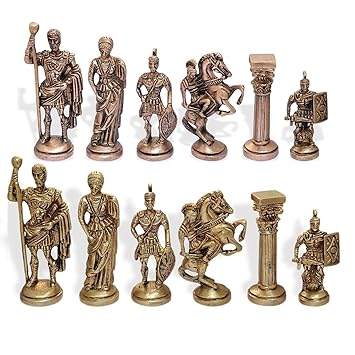CHESSNCRAFTS Roman Brass Metal Chess Pieces Men Set Best for Decorative and Gifting Purpose.