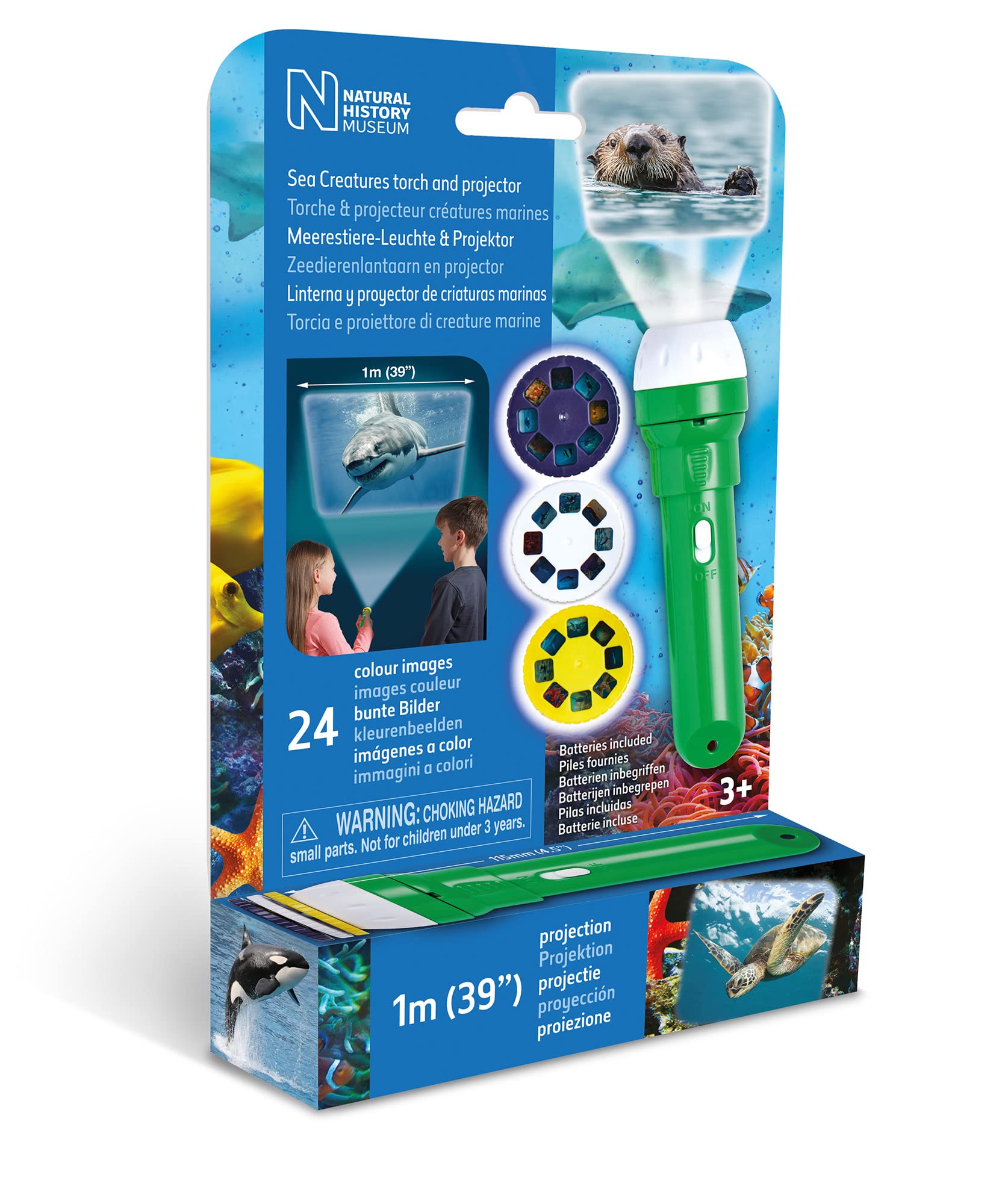 Natural History Museum Sea Creatures Torch and Projector,Multicolor,11.5 x 3 x 3 centimeters