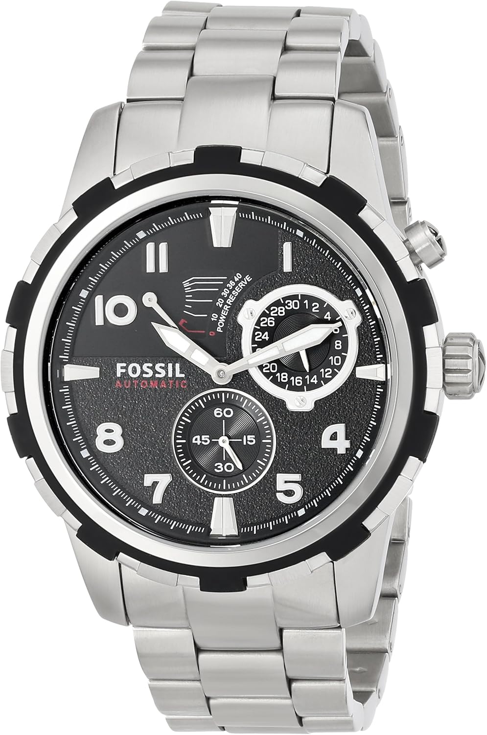 Fossil Gents Watch Chronograph XL Automatic ME3038 Stainless Steel Fossil Amazon.co.uk Watches