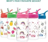 Polar Gear Kids Water Bottle 400ml Rainbow Leakproof with Straw view 2