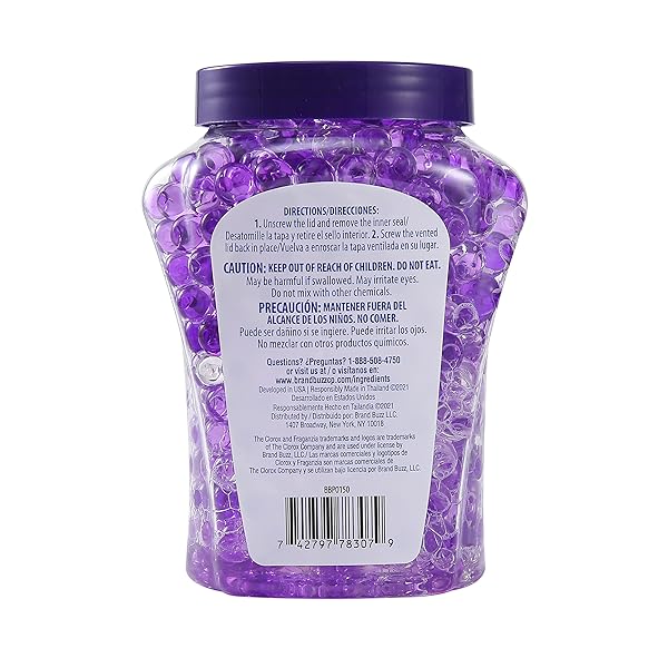 CLOROX FRAGANZIA CRYSTAL BEADS AIR FRESHENER, LONG LASTING ROOM DEODORIZER AND ODOR ELIMINATOR GEL BEADS TO FRESHEN HOME, CAR, OR OFFICE, LAVENDER WITH EUCALYPTUS SCENT, 12 FL OZ