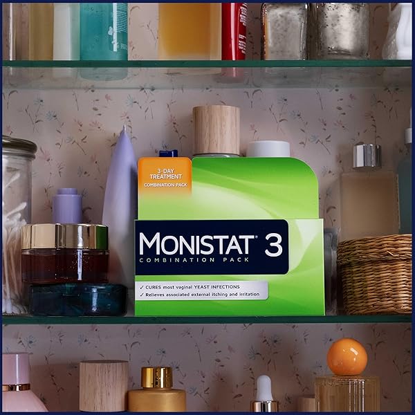 MONISTAT 3 DAY YEAST INFECTION TREATMENT FOR WOMEN, 3 MICONAZOLE OVULE INSERTS & EXTERNAL MONISTAT ANTI-ITCH CREAM BUNDLE