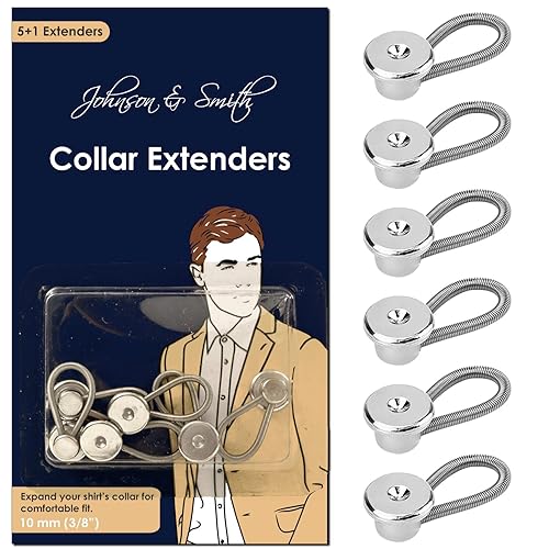 Johnson & Smith Collar Extenders/Neck Extender/Wonder Button for 1/2 Size  Expansion of Men Dress Shirts, 5 +1 Pack, 3/8" in Dubai - UAE | Whizz  Buttons
