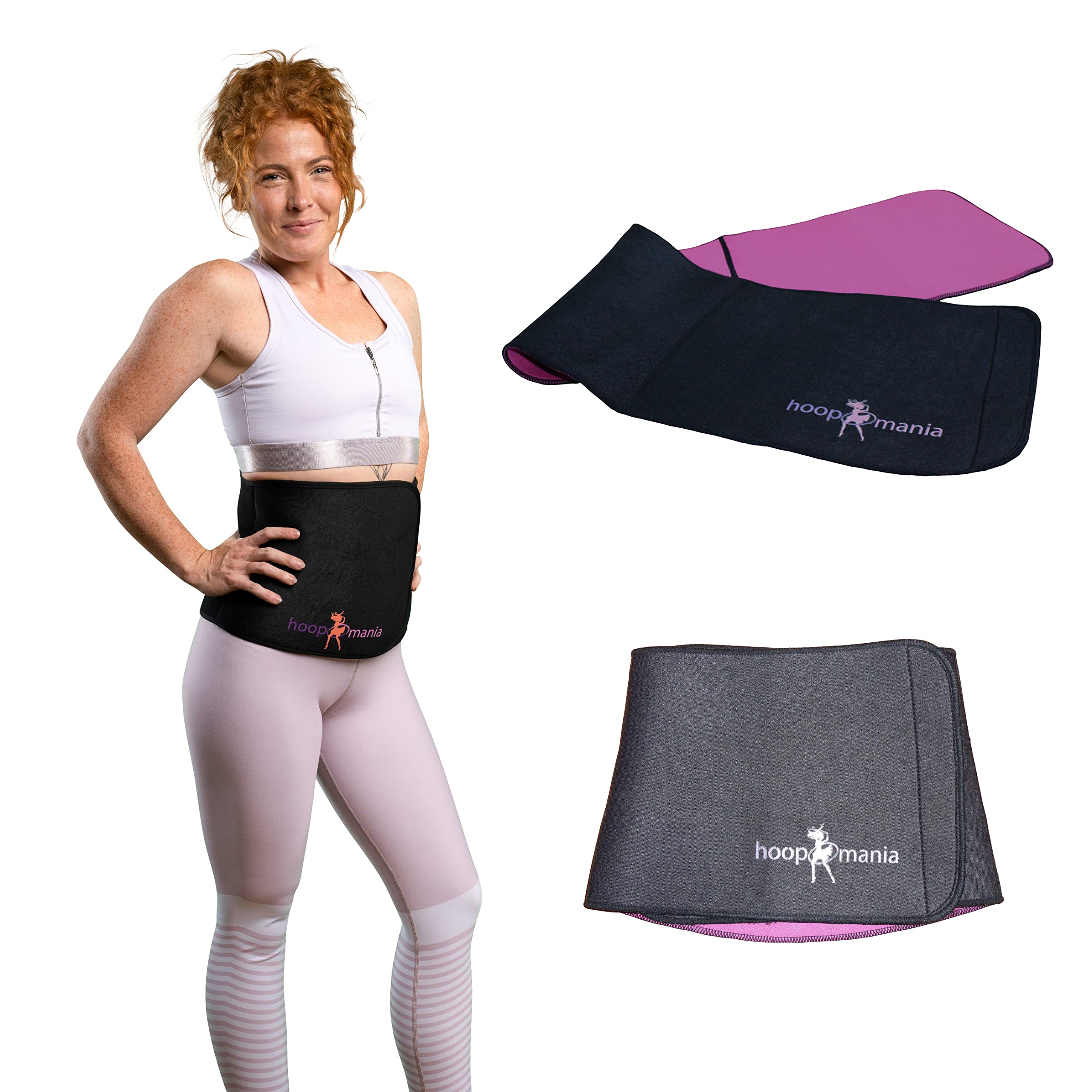 hoopomania Shapewear Belt for Hula Hoop Training schwarz, rosa Size:M
