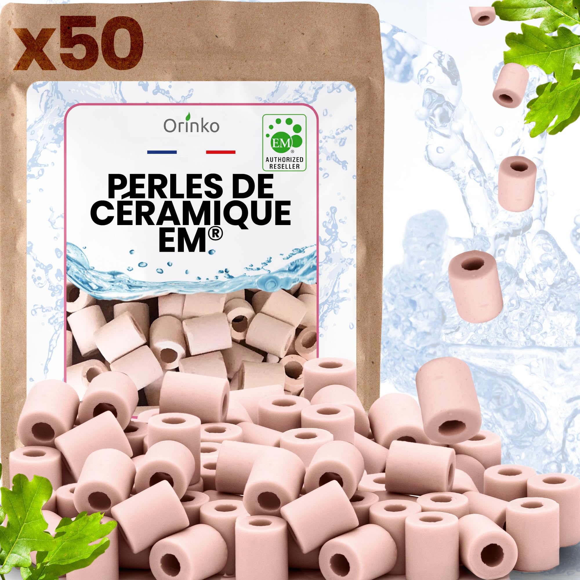 ORINKO® Pink EM® Ceramic Beads Water Filter x80 - Sustainable Ceramic Beads for Water Purification - Eco-Friendly Pink Filter Pearls for Jug - Long Lasting Replacement Filter for Tap Water