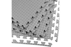 Xspec 3/8" Thick 100 sq. ft. Interlocking Gym EVA Foam Floor Mats (24" x 24", 25 pcs)