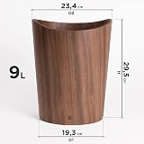 Kazai Real Wood Waste Paper Bin Börje 9L Walnut Office Kids Room view 5