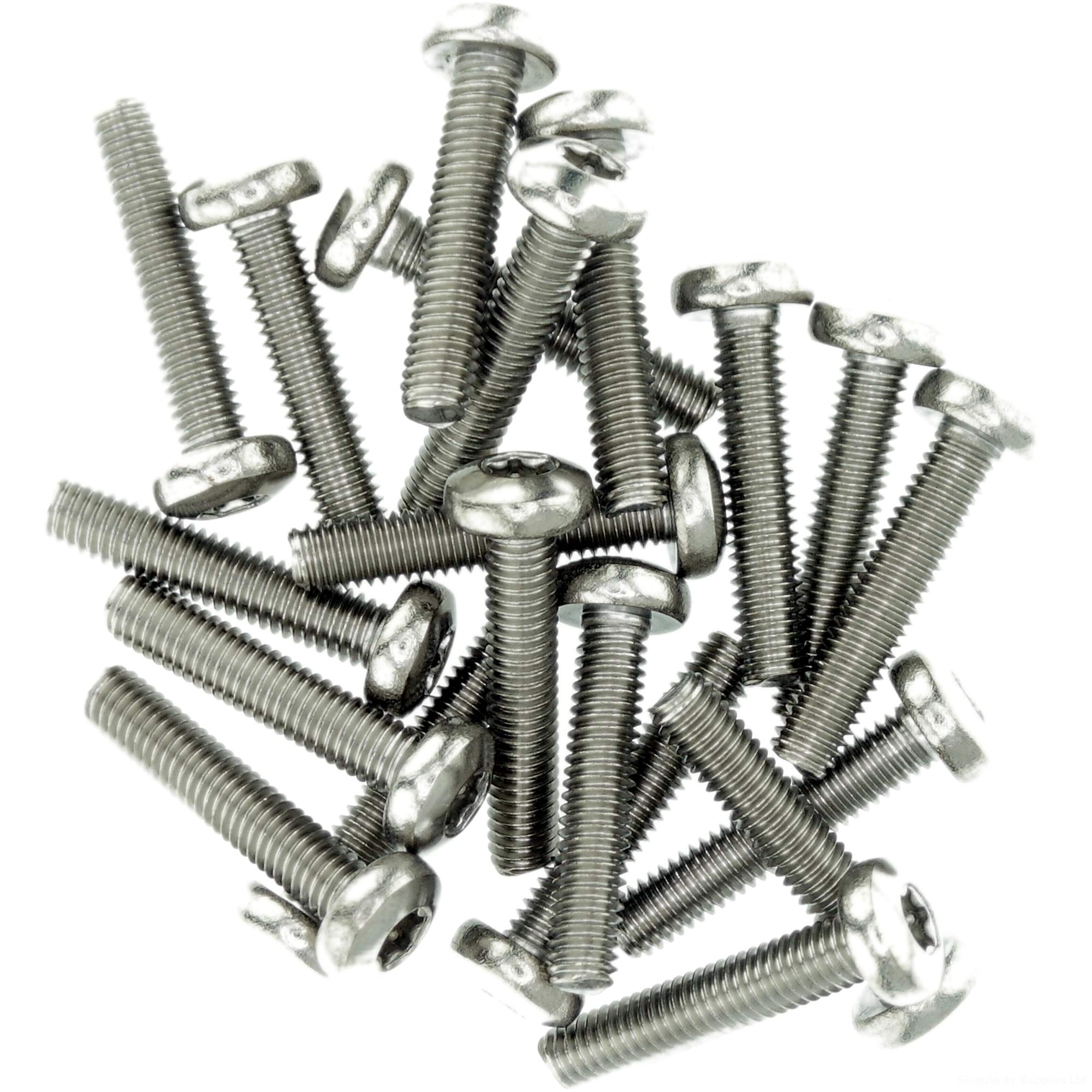 M6 (6mm x 20mm) TX Pan Thread Rolling Screw - Stainless Steel (A2) (Pack of 20)