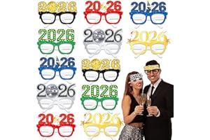 DPKOW 18pcs 2026 Glasses New Years Eve Party Supplies 2026 NYE Party Favors, New Years Glasses NYE Decorations 2026 Paper Eyeglasses Eyewear Photo Booth Props HAPPY NEＷ YEAR Accessories Kit