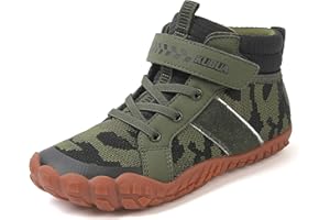 KUBUA Kids High Top Barefoot Shoes Boys Girls Minimalist Sneakers Lightweight Comfort Zero Drop Shoes Toddler Little Big Kid