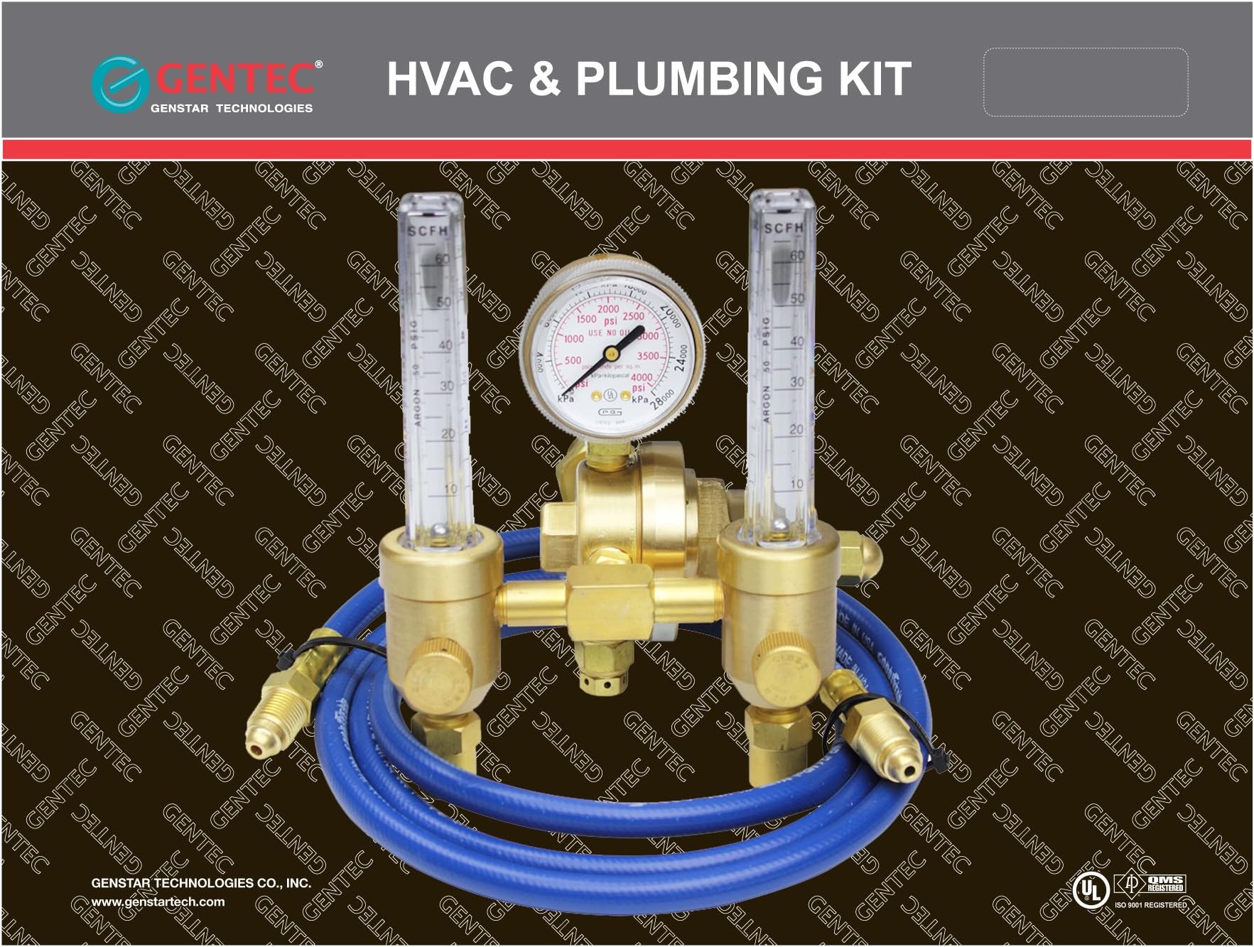 Gentec 196AR-60-6HSP Dual Flowmeter Regulator Kit