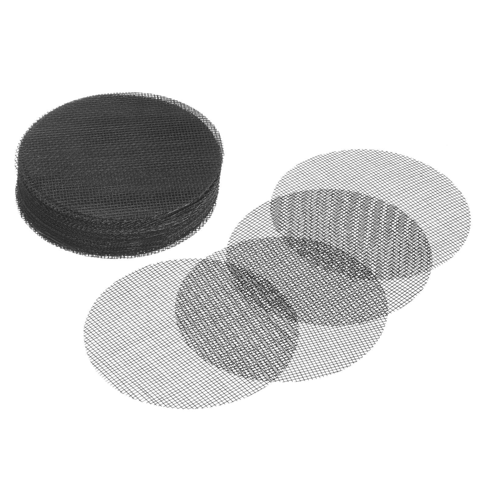 PATIKIL Flower Pot Hole Mesh Pad, 100 Pack 4 Inch Bonsai Plant Bottom Round Mat, Black