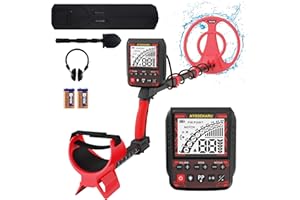 ATODEKARU Metal Detector for Adults Waterproof - Professional Higher Accuracy Gold Detector with LCD Display, Aluminum Alloy Stem5 Mode, Advanced DSP Chip 10" Coil Metal Detectors - AT022…