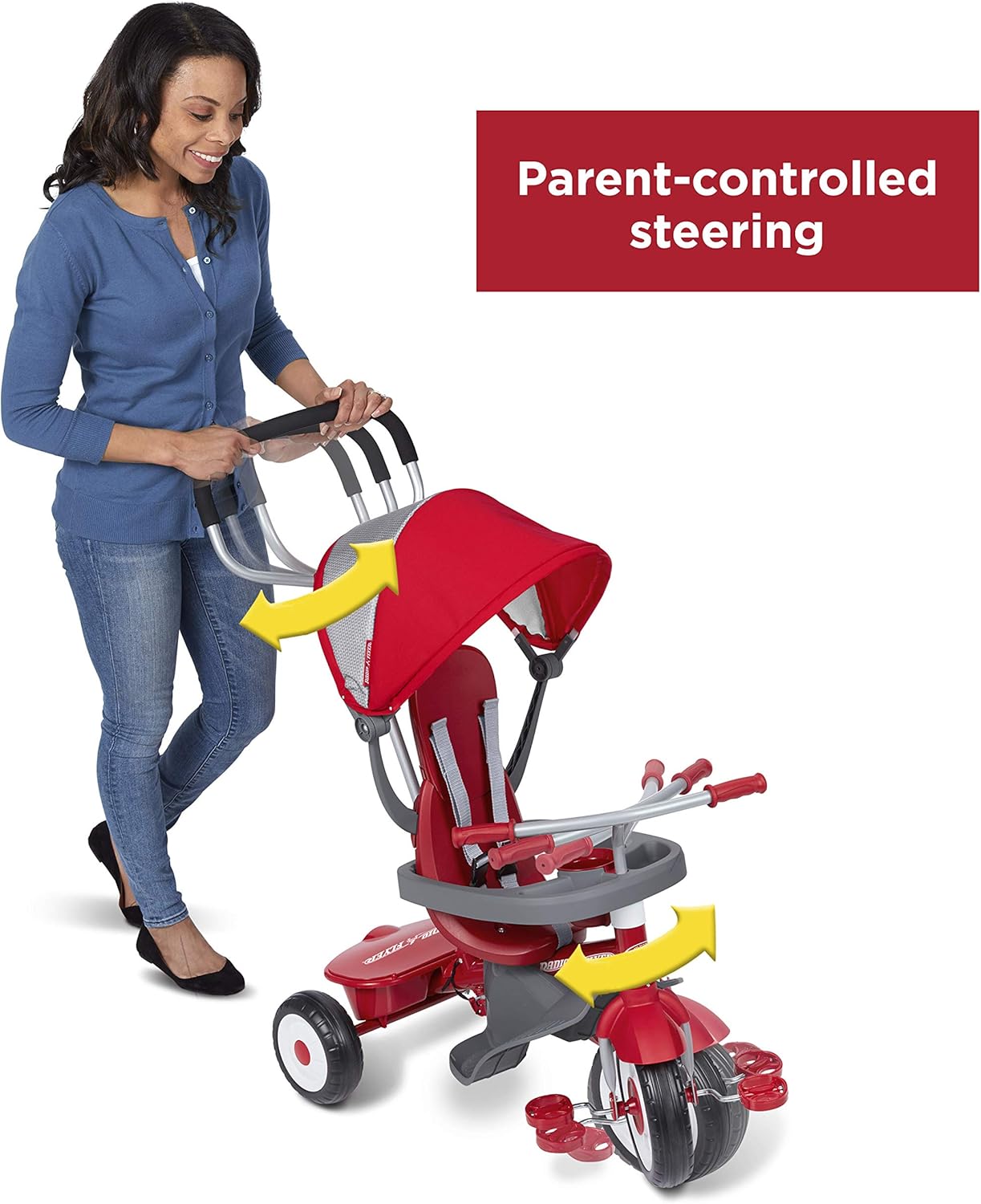 Radio Flyer 4-in-1 Stroll 'N Trike, Red Toddler Tricycle for Ages 9 Months -5 Years, 19.88" x 35.04" x 40.75": Toys & Games