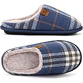 COFACE Mens Cozy Memory Foam Scuff Slippers Casual Slip On Warm House Shoes Indoor/Outdoor Sandal Slippers With Arch Support Rubber Sole Size 7-15