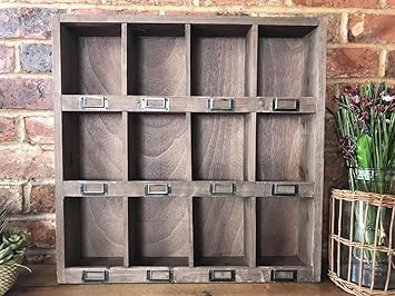 Vintage Shabby Chic Cupboard Cabinet 12 Pigeon Hole Wall Storage