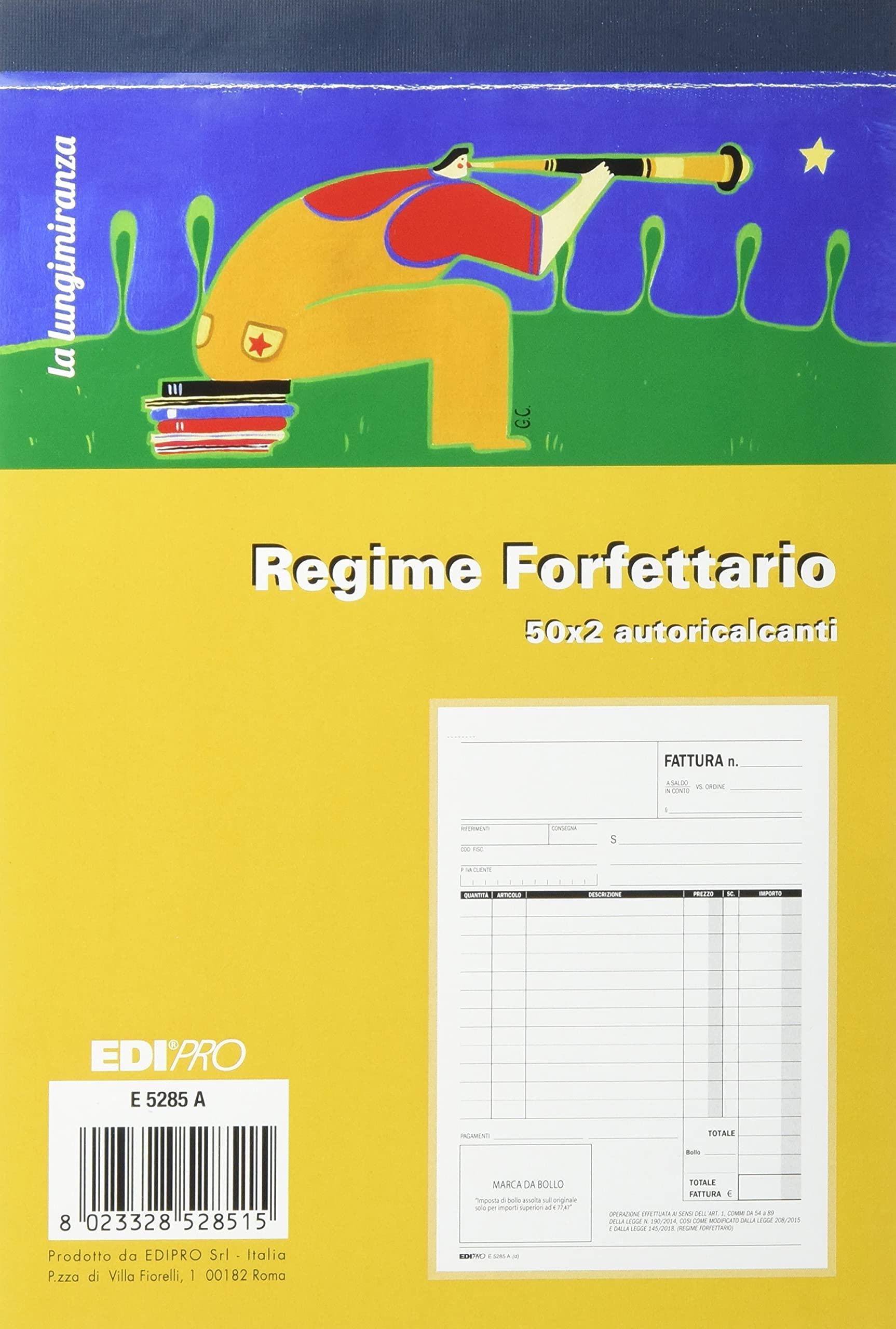 Edipro - E5285A - Invoice Block Benefit Regime (Minimum) and Flat Rate 50x2 self-Levelling f.to 22x14.8