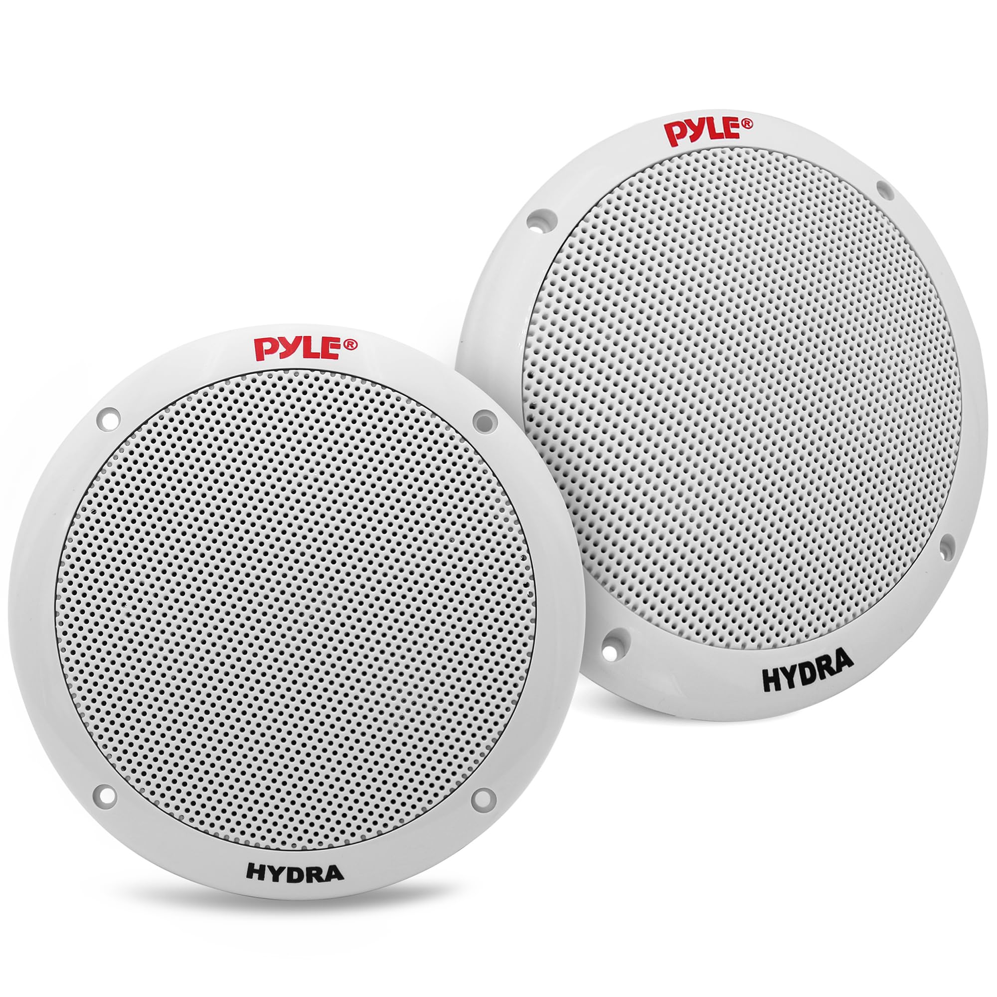 Pyle PLMR605W Dual 6.5'' Waterproof Marine Speakers, 2-Way Full Range Stereo Sound, 400 Watt, White (Pair)