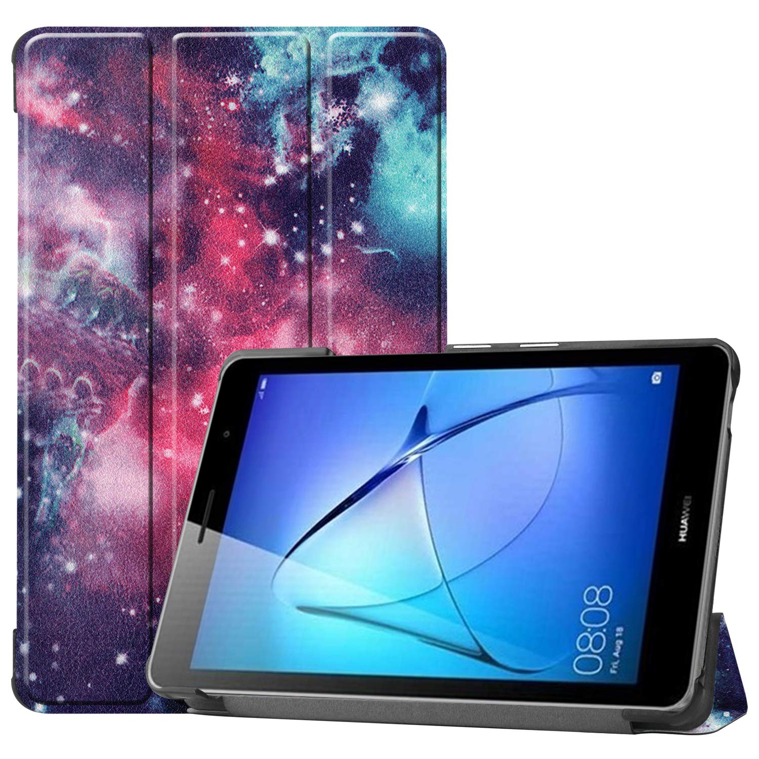 YGoal Case For Huawei MatePad T8 8.0, Premium PU leather Stand with Multi-angle Slim Folio Case Cover for Huawei MatePad T8 8 inch Tablet, GALAXY