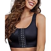 CURVEEZ Post-Surgery Front Closure Wireless Bra, Compression Shapewear Top with Wide Straps for Breast Augmentation Recovery