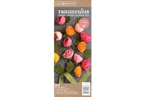 Creativity Street Lia Griffith LG40003 Crepe Paper Kit, Ranunculus Flowers, Assorted Sizes, Colors May Vary 29 Count