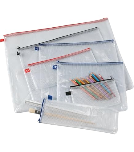 Amazon.com: ALVIN - NB2026 Clear PVC Mesh Kit Zipper Bag, Multi