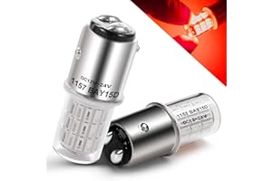Heifymi 1157 Led Bulb 3 Watt DC12-24V BAY15D 7528 2057 2357 Brilliant Red LED Replacement for Car Camper RV Trailer Boat Brake Tail Stop Signal Light, 2 Pack