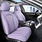 FLORICH Car Seat Covers, Leather Front Seat Cover, Purple Waterproof Seat Covers, Automotive Seat Cover 2 Pack, Luxury Universal Seat Cushion Car Seat Protector Fit for Most Cars Trucks SUVs