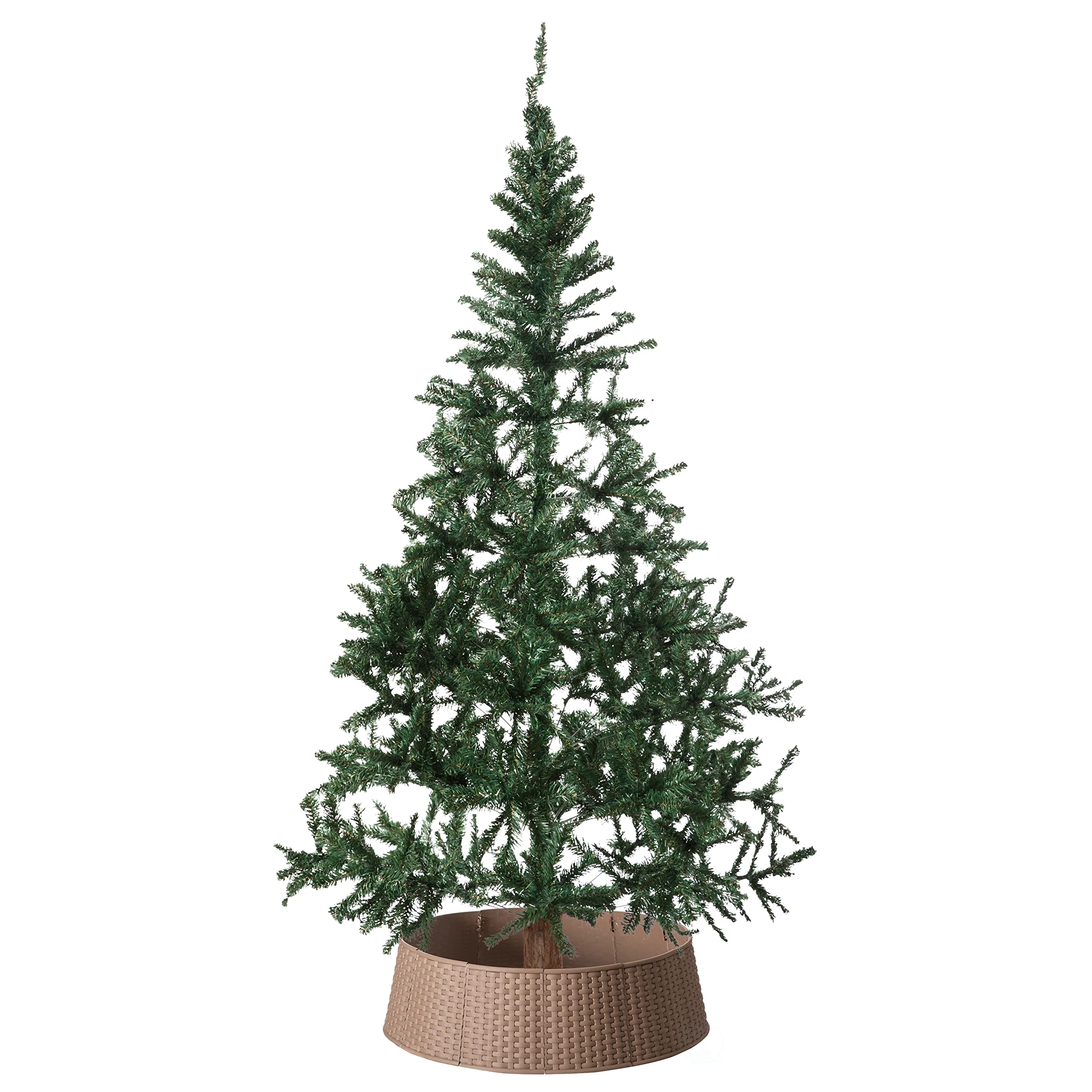 Gardenised Large Rattan Collar Tree Skirt - Brown