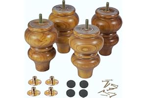 MAOHAM Sofa feet-Wood Couch Legs 5 inch Wood Color,Sofa Legs Set of 4,Couch Legs Replacement,for Chair Legs Dresser Legs Cabinet Legs