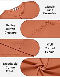 COOFANDY Mens Summer Shirts Henley Cotton Mens T
