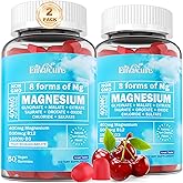 Magnesium Complex Gummies 400mg | as 8 Forms of Magnesium Glycinate, Malate, Citrate, Taurate, Oxide & More | w/Ashwagandha Extract, D3 & B12 Supports for Calm, Zzz, Mood, Muscle Cramp - Vegan 120Cts