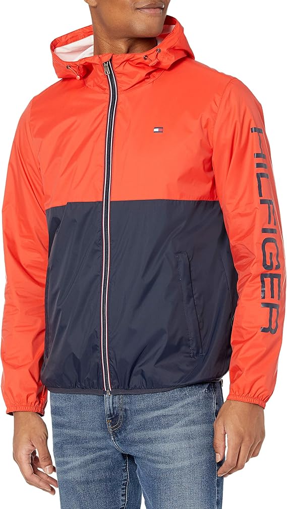 Tommy Hilfiger Men's Active Water Resistant Rain Jacket at Amazon Men’s Clothing store