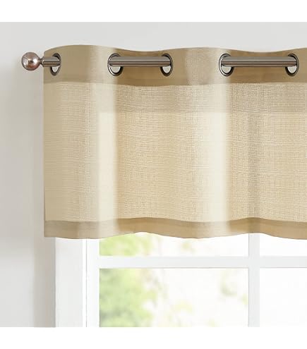 HLC.ME Abbey Faux Linen Textured Semi Sheer Privacy...